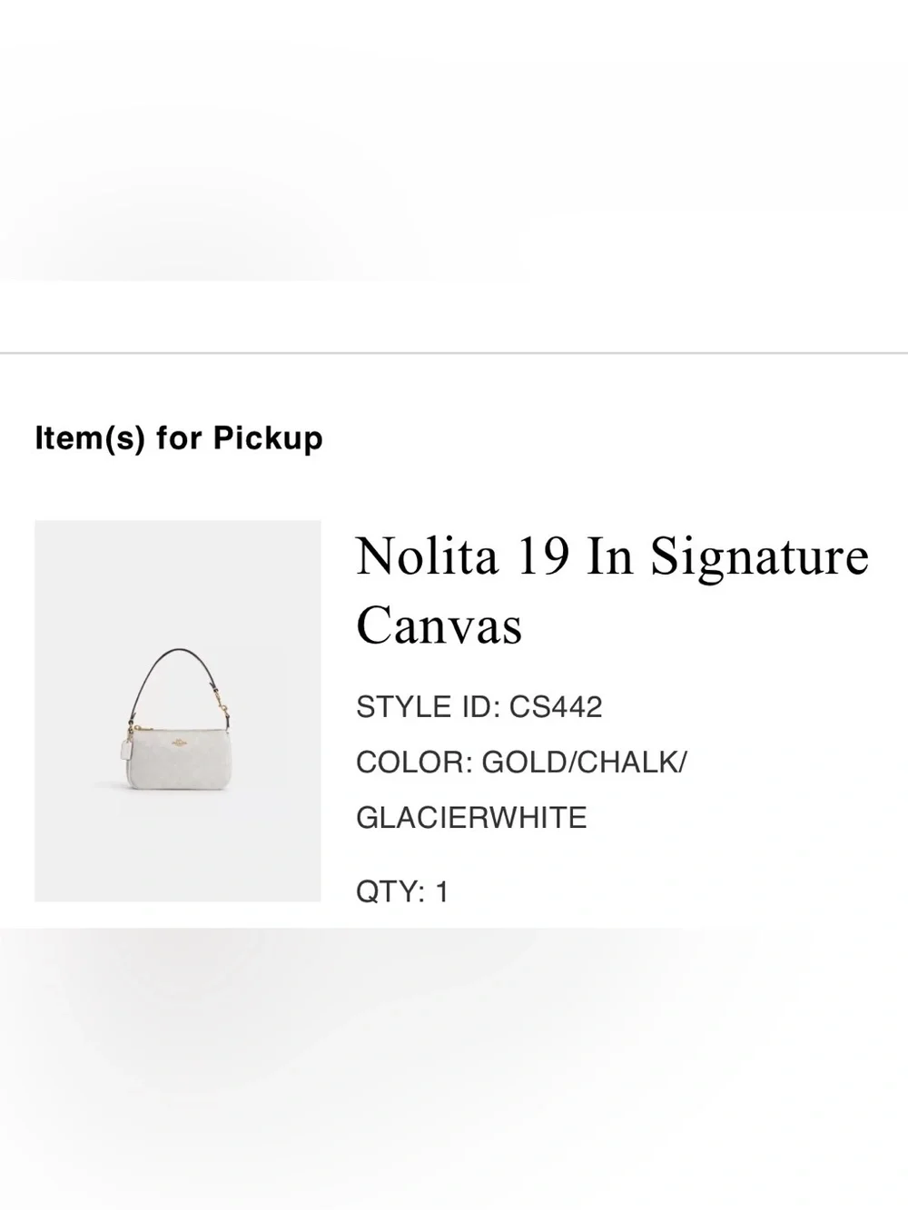 COACH Nolita 19 in White Signature Canvas